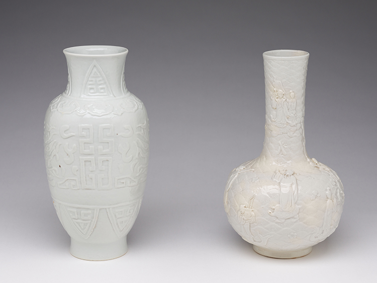 Two Chinese White Glazed Bottle Vases, 18th/19th Century by  Chinese Art