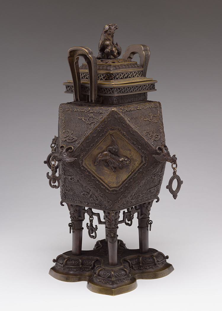 Large Japanese Bronze Censer and Cover, Meiji Period, Early 20th Century by  Japanese Art