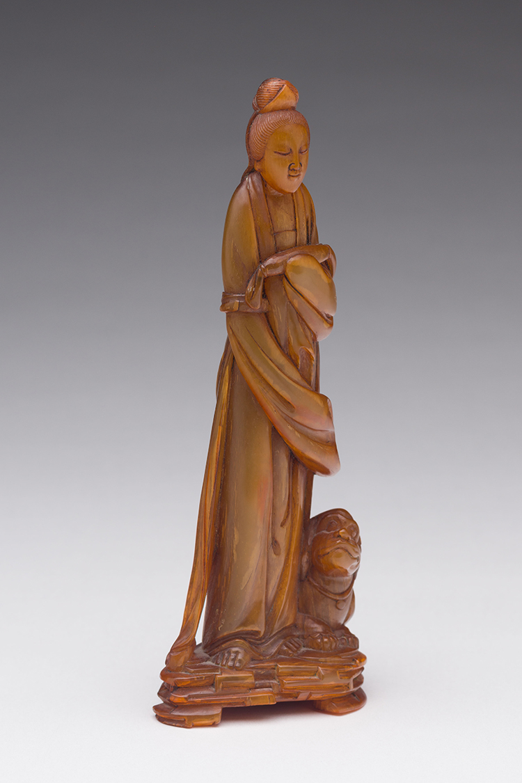 Chinese Carved Horn Figure of a Lady, Qing Dynasty, Late 19th Century by  Chinese Art