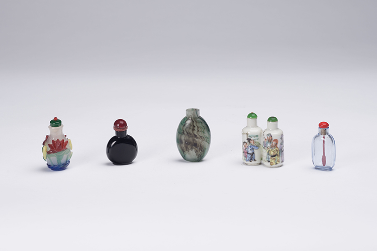 Five Small Chinese Snuff Bottles, 19th/20th Century by  Chinese Art