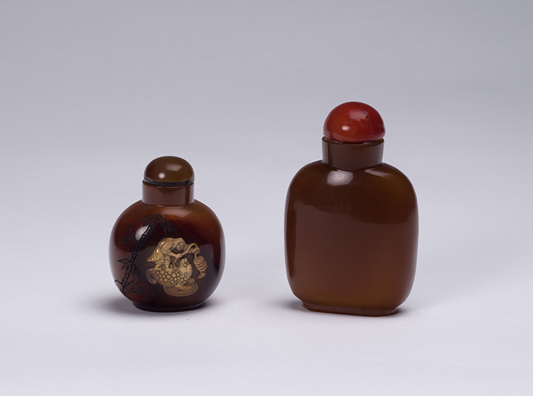 Two Chinese Agate Snuff Bottles, 19th Century by  Chinese Art