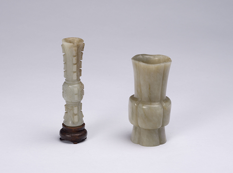 Two Chinese Jade Archaistic Jade Vessels, 17th/18th Century par  Chinese Art