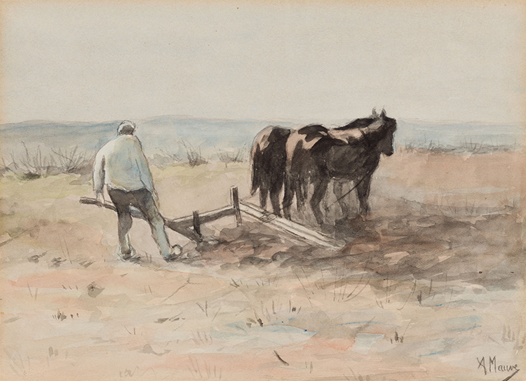 Two Watercolours by Anton Mauve