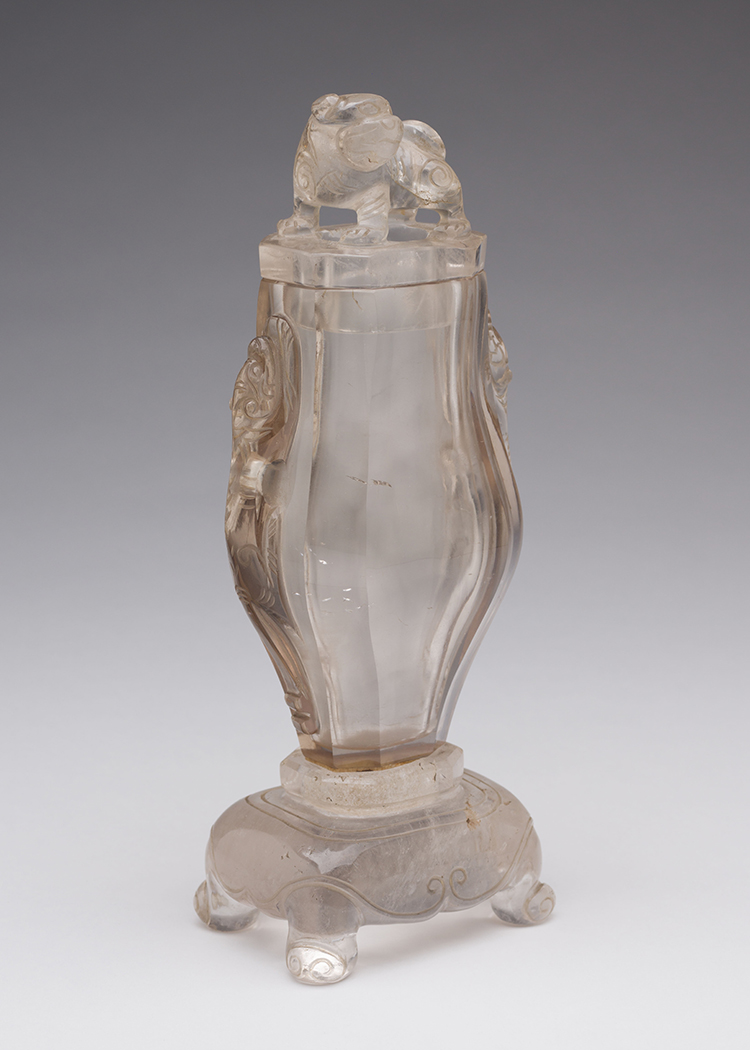 A Chinese Rock Crystal Vase and Cover, 19th Century by Chinese Artist