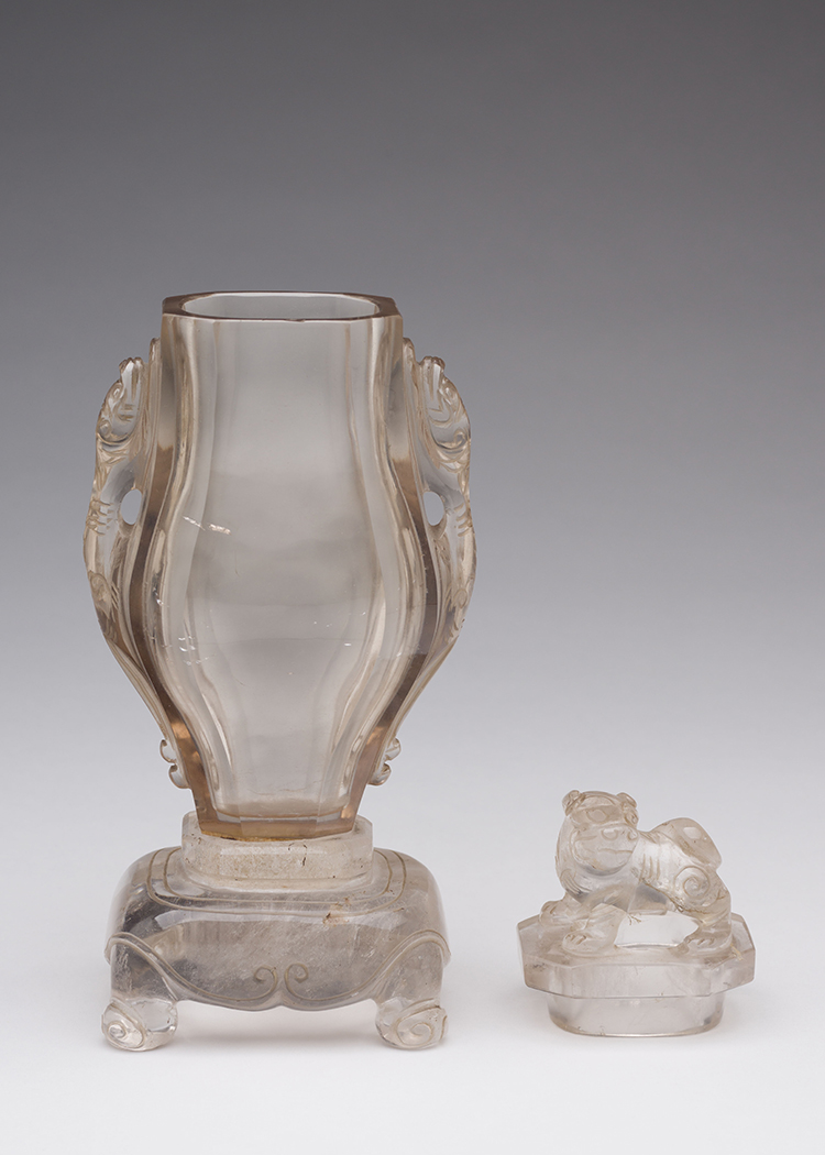 A Chinese Rock Crystal Vase and Cover, 19th Century by Chinese Artist
