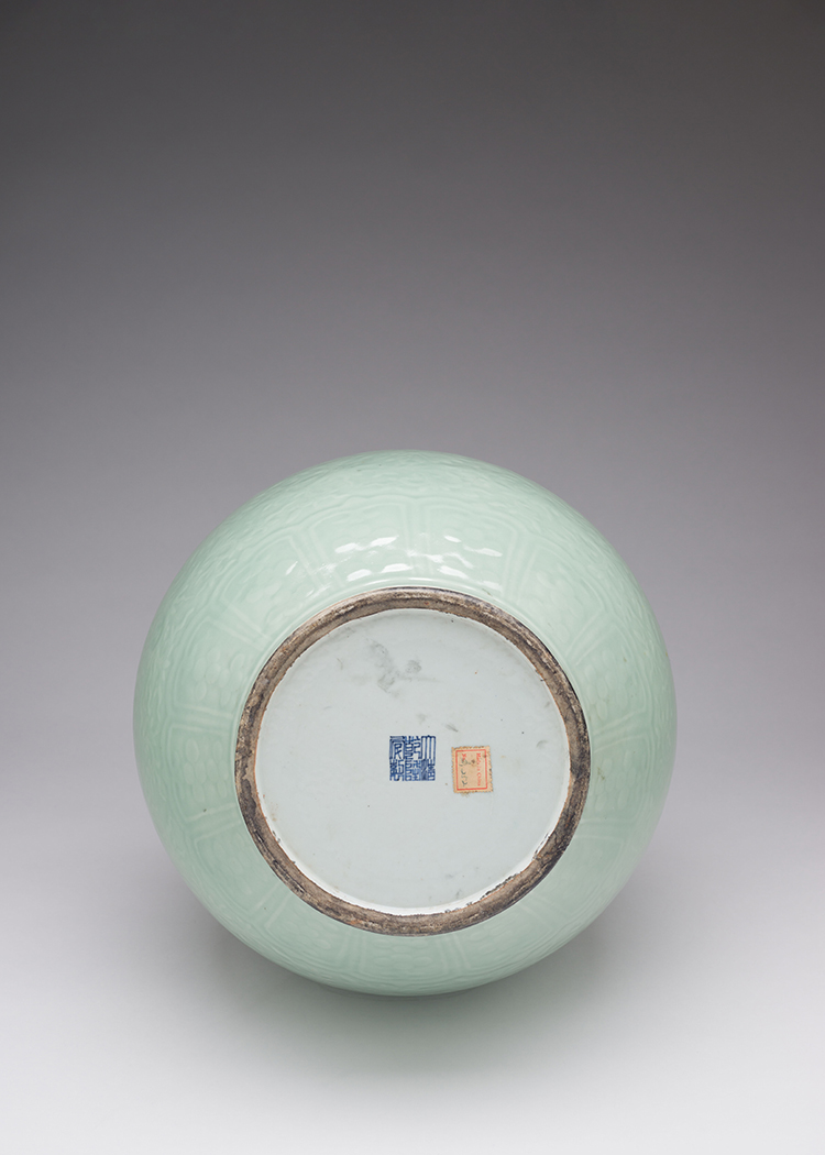 A Large Chinese Celadon Glazed 'Lotus' Vase, Qianlong Mark, 19th Century by  Chinese Art