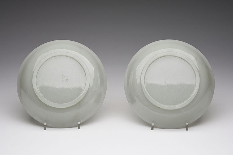 A Pair of Chinese White Jade Dishes, 18th/19th Century by Chinese Artist