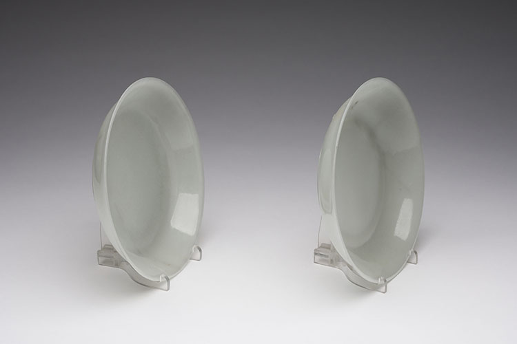A Pair of Chinese White Jade Dishes, 18th/19th Century by Chinese Artist