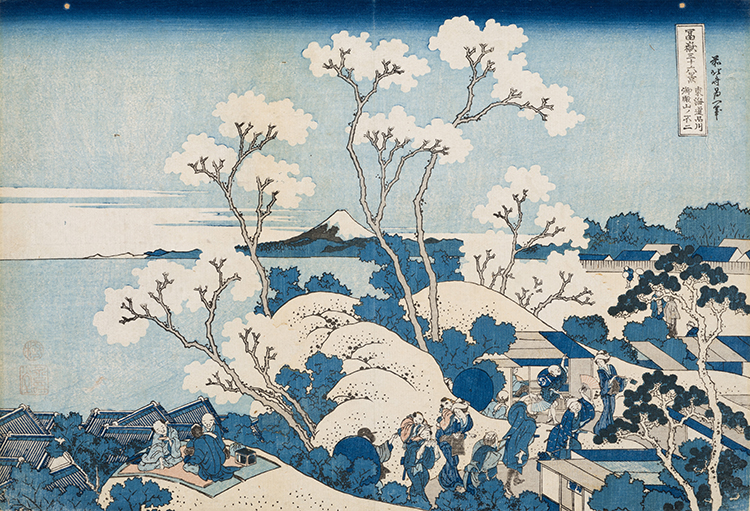 Fuji from Gotenyama at Shinagawa on the Tokaido by Katsushika Hokusai