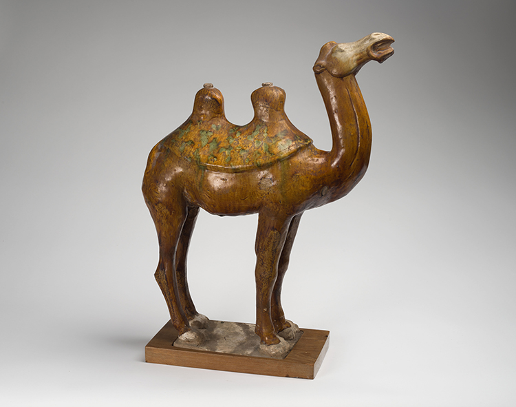 A Large Chinese Sancai Glazed Earthenware Model of a Camel, Tang Dynasty (618-907 CE) par  Chinese Art