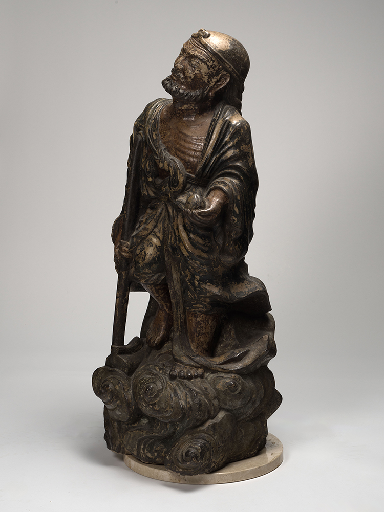 A Large Polychromed Stone Figure of Li Tieguai, 19th Century par  Chinese Art