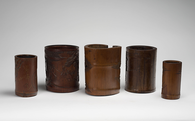 A Group of Five Chinese Carved Bamboo Brushpots, Qing Dynasty by  Chinese Art