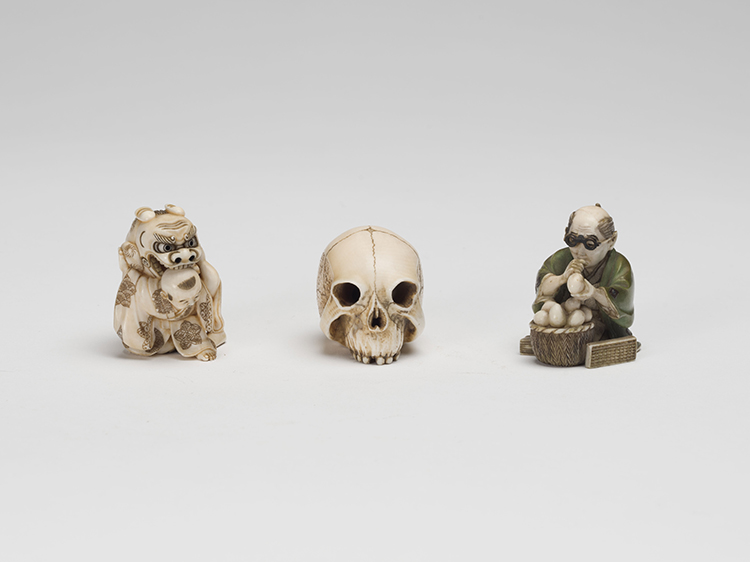 Three Japanese Ivory Carved Netsuke, First Half 20th Century by  Japanese Art