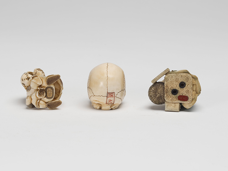 Three Japanese Ivory Carved Netsuke, First Half 20th Century by  Japanese Art