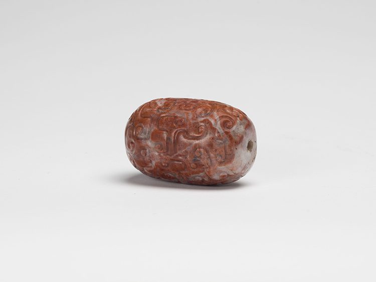 A Large Chinese Mottled Russet Carved Archaistic Bead, Qing Dynasty by  Chinese Art