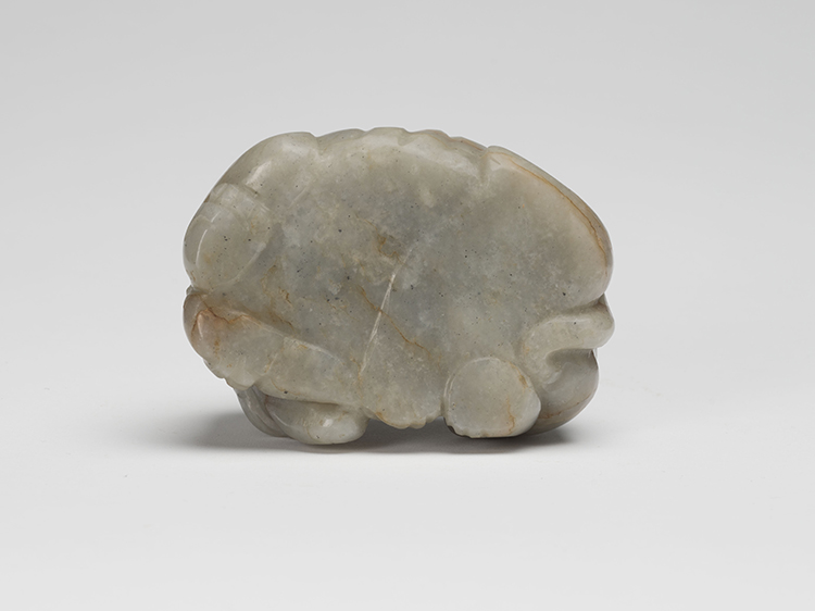 A Chinese Greyish Celadon Jade Carved Recumbent Elephant, Qing Dynasty par  Chinese Art
