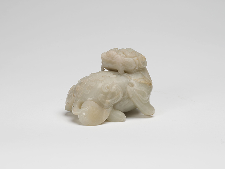 A Chinese White Jade Carved Bixie, 17th Century by  Chinese Art