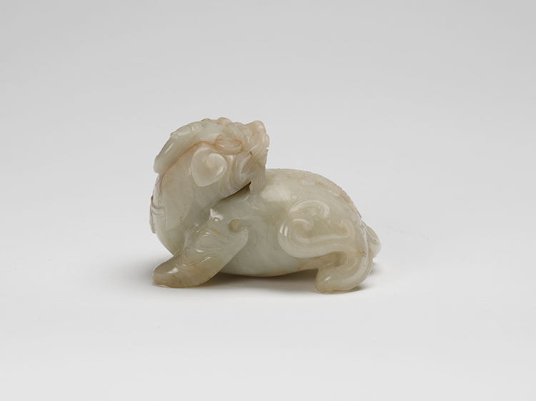 A Chinese White Jade Carved Bixie, 17th Century by  Chinese Art