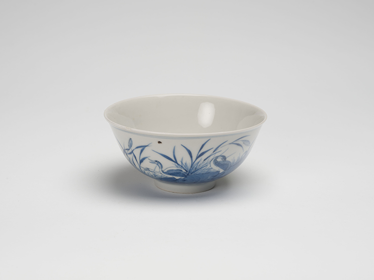 A Chinese Blue and White 'Geese' Bowl, Guangxu Mark and Period (1875-1908) by  Chinese Art