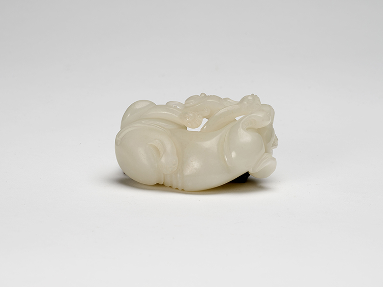 A Chinese White Jade Carved Dog Group, 20th Century by  Chinese Art