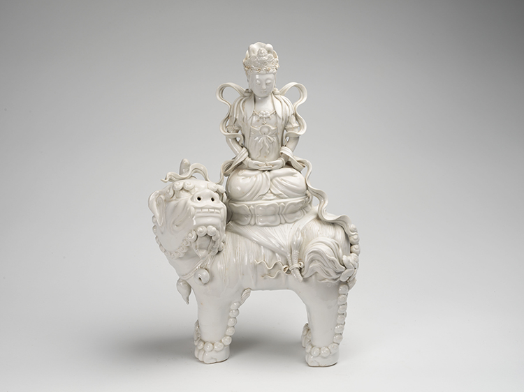 A Chinese Dehua Blanc-de-Chine Figure of Guanyin, Late Qing Dynasty by  Chinese Art