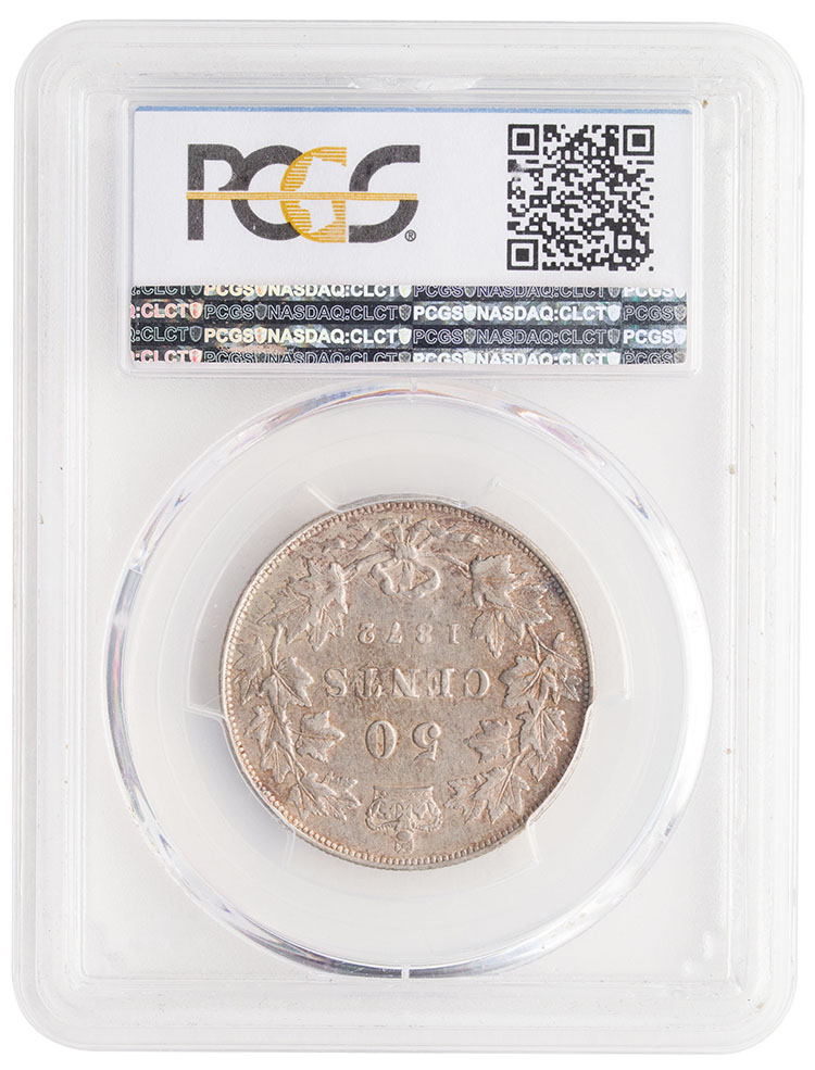 Victoria 50 Cents 1872H Inverted A for V in VICTORIA, PCGS XF40 by  Canada