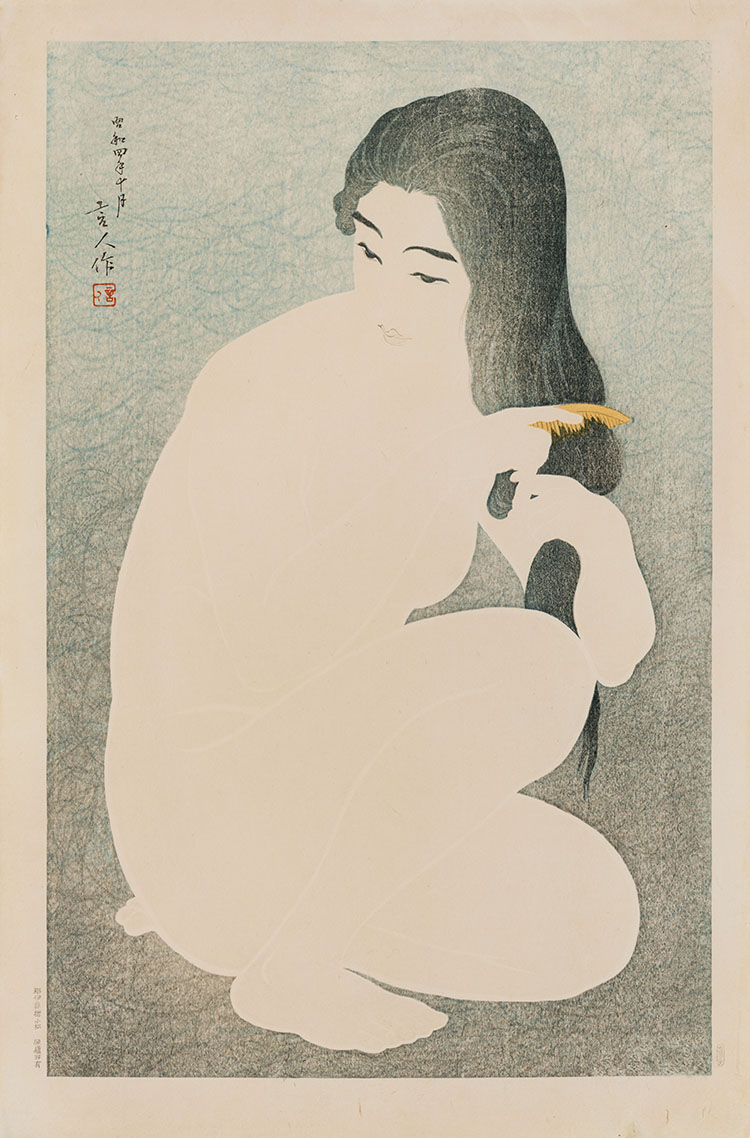Kamisuki (Combing Hair) by Torii Kotondo