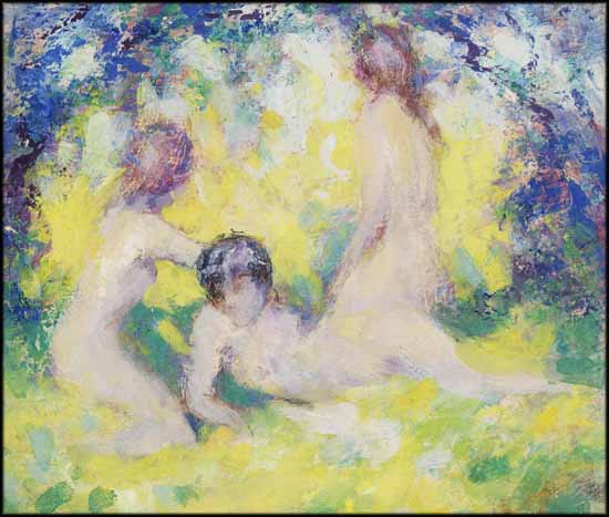 Three Nudes in a Landscape by William Henry Clapp