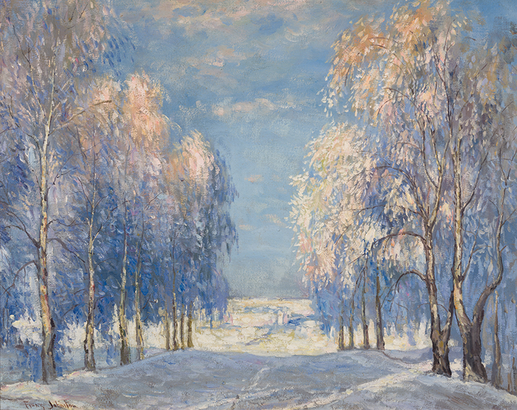 Winter Landscape by Frank Hans (Franz) Johnston