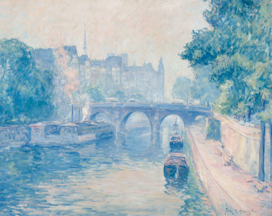Pont Neuf, Paris - brume de matin by Franklin Milton Armington