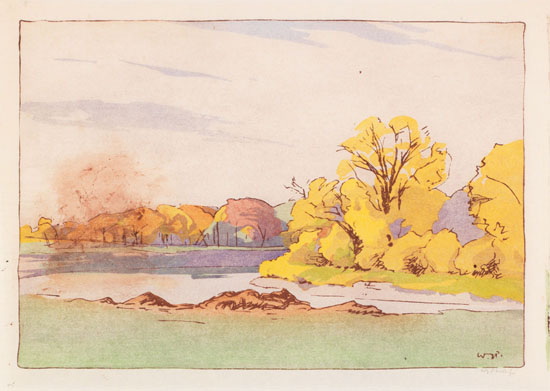 Fall, Assiniboine River par Walter Joseph (W.J.) Phillips