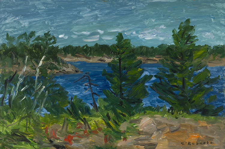 Pines Against Blue Waters by William Goodridge Roberts