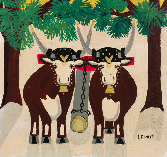 Two Oxen by Maud Lewis