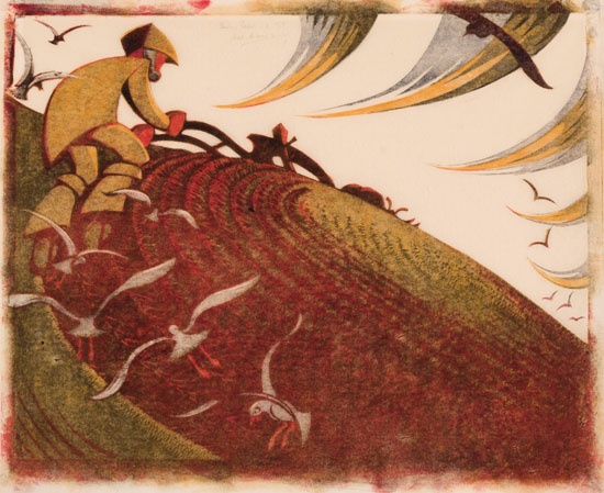 Ploughing Pasture by Sybil Andrews