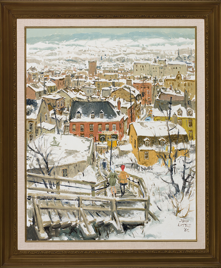 Les escaliers contre rue Lavigueur et rue Arago Est, Québec by John Geoffrey Caruthers Little