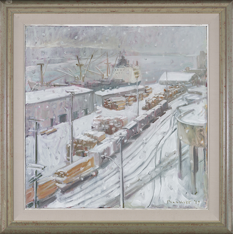 Snowy Day, New Westminster by Joseph Francis (Joe) Plaskett