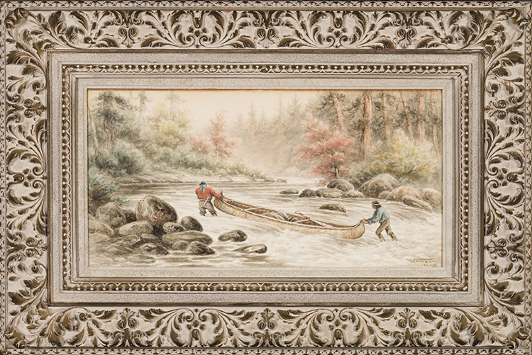Canoe over Rapids by Frederick Arthur Verner