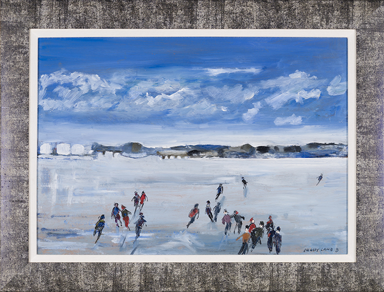 Skaters on the Saint John River, Fredericton by Molly Joan Lamb Bobak