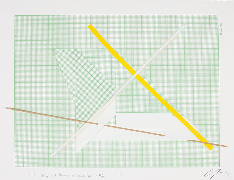 Pliage vert pomme à bande jaune by COZIC (Monic Brassard et Yvon Cozic)