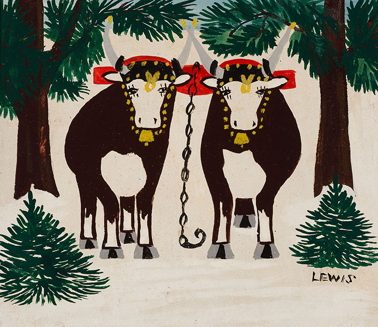Two Oxen by Maud Lewis