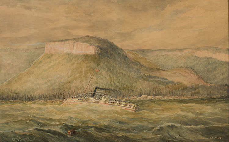 Ploughboy Sidewheeler, Off Lonely Island, Georgian Bay, July 1, 1859 by William Armstrong