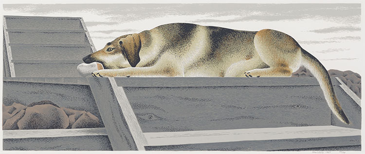 Le chien d'or par Alexander Colville