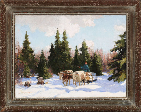 Oxen and Logs by Frederick Simpson Coburn
