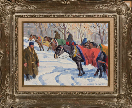 The Black Horse with Red Blanket, Place d'Armes, Quebec City par John Douglas Lawley