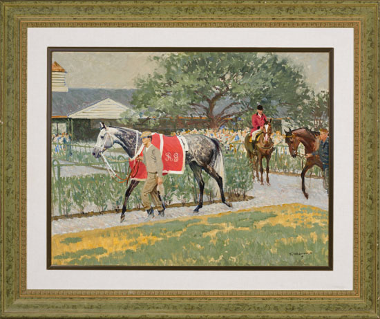Queen's Plate in Woodbine Paddock (6th Race, All View) by Robert Elmer Lougheed