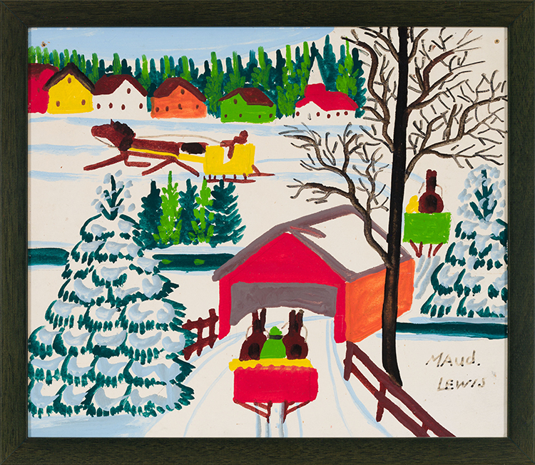 Covered Bridge in Winter par Maud Lewis