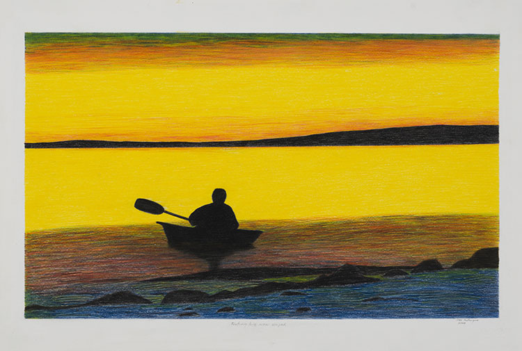 Testing his New Kayak by Itee Pootoogook