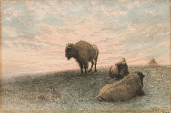 Buffaloes at Sunset par Frederick Arthur Verner