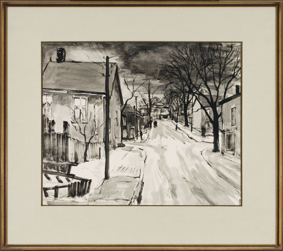 Winter View, Old Houses and Street by Albert Jacques Franck