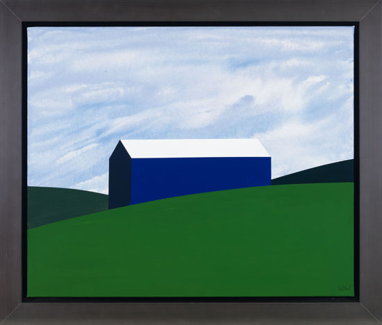 Blue Barn, Green Field by Charles Pachter